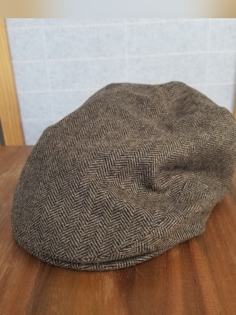 Voboom Men's Ivy Cap 50% Wool Herringbone Tweed Gatsby Newsboy Hat Large